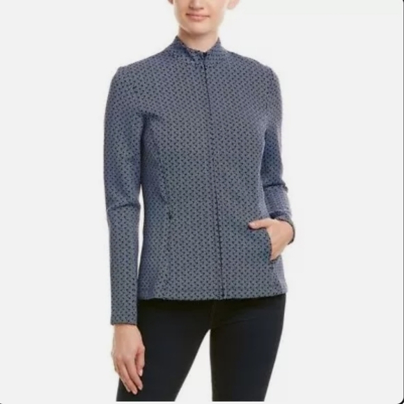 J.McLaughlin Billie Zip Jacket in Black & White Size Small - Picture 1 of 14